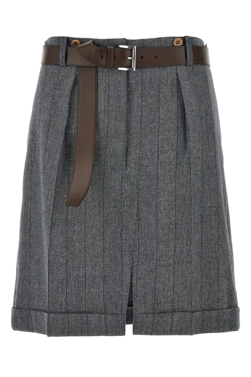 Gonna Lana Righe Grigio