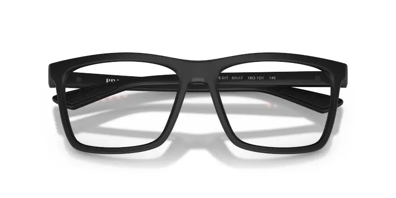 Uomo Prada Linea Rossa PS 01TV 1BO1O1 Montature da vista Iniettato Nero Trasparente Pillow Normale miniatura 2