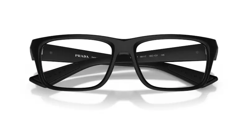 Uomo Prada Linea Rossa PS 02TV 1BO1O1 Montature da vista Iniettato Nero Trasparente Pillow Normale miniatura 2