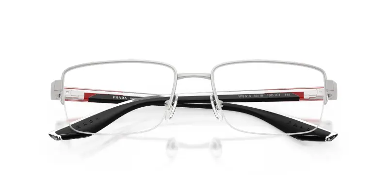 Uomo Prada Linea Rossa PS 51SV 1BC1O1 Montature da vista Metallo Argento Trasparente Pillow Normale miniatura 2