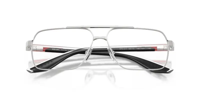 Uomo Prada Linea Rossa PS 51TV 1BC1O1 Montature da vista Metallo Argento Trasparente Squadrata Normale miniatura 2