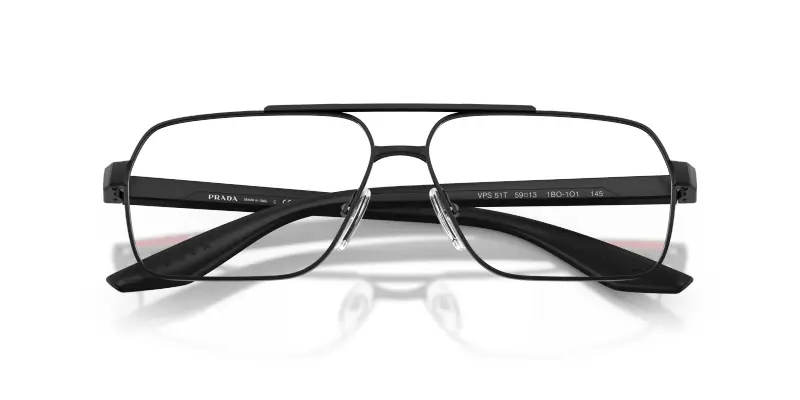 Uomo Prada Linea Rossa PS 51TV 1BO1O1 Montature da vista Metallo Nero Trasparente Squadrata Normale miniatura 2