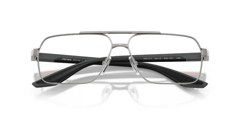 Uomo Prada Linea Rossa PS 51TV 5AV1O1 Montature da vista Metallo Grigio Trasparente Squadrata Normale miniatura 2