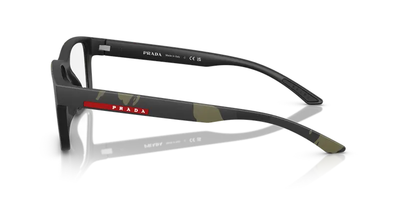 Prada Linea Rossa Uomo PS 01RV 14X1O1 Montature da vista Iniettato Verde Trasparente Squadrata Normale miniatura 3