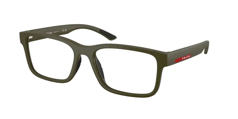 Prada Linea Rossa Uomo PS 01RV  15X1O1 Montature da vista Iniettato Verde Trasparente Squadrata Normale