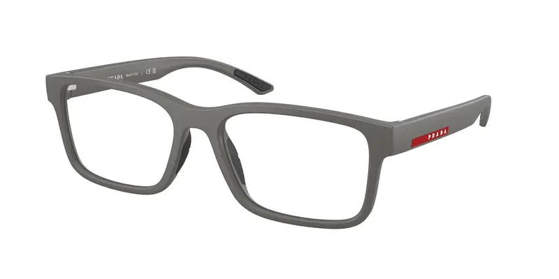 Prada Linea Rossa Uomo PS 01RV  16X1O1 Montature da vista Iniettato Grigio Trasparente Squadrata Normale