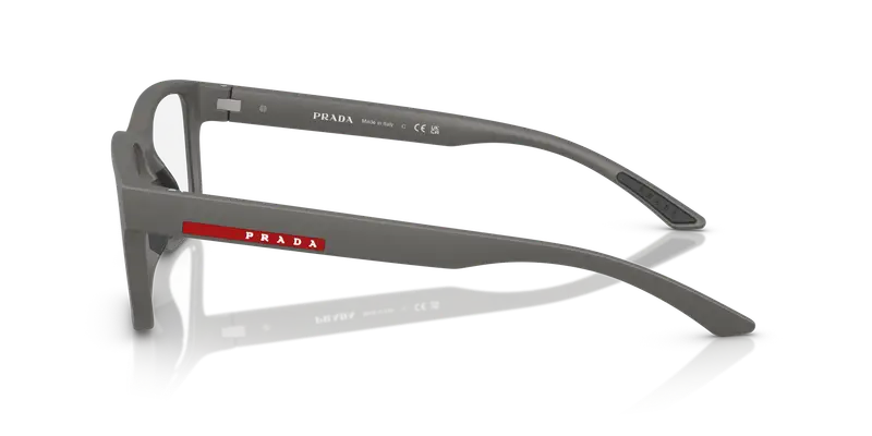Prada Linea Rossa Uomo PS 01RV 16X1O1 Montature da vista Iniettato Grigio Trasparente Squadrata Normale miniatura 3