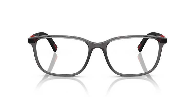 Prada Linea Rossa Uomo PS 02RV 01D1O1 Montature da vista Iniettato Grigio Trasparente Pillow Normale miniatura 2