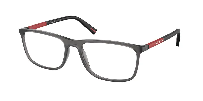 Prada Linea Rossa Uomo PS 03QV  01D1O1 Montature da vista Iniettato Grigio Trasparente Squadrata Normale