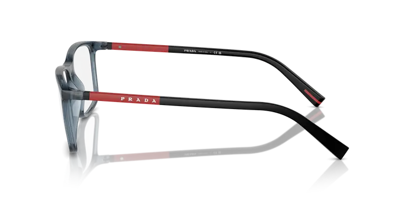 Prada Linea Rossa Uomo PS 03QV CZH1O1 Montature da vista Iniettato Blu Trasparente Squadrata Normale miniatura 3