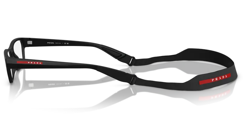 Prada Linea Rossa Uomo PS 03RV 1BO1O1 Montature da vista Iniettato Nero Trasparente Pillow Normale miniatura 3