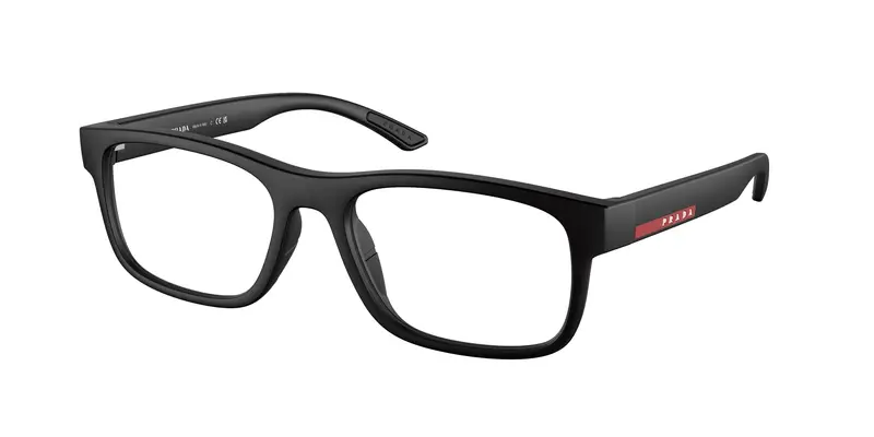Prada Linea Rossa Uomo PS 04QV  DG01O1 Montature da vista Iniettato Nero Trasparente Squadrata Normale