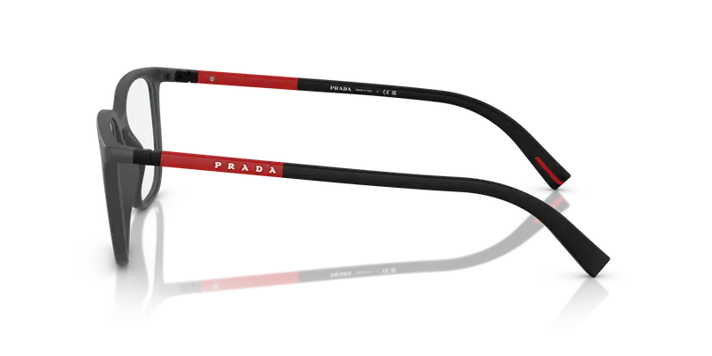 Prada Linea Rossa Uomo PS 04RV UFK1O1 Montature da vista Iniettato Grigio Trasparente Pillow Normale miniatura 3