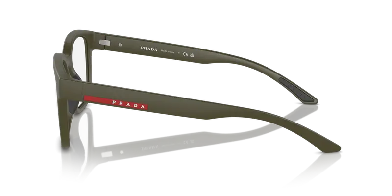 Prada Linea Rossa Uomo PS 05QV 15X1O1 Montature da vista Iniettato Verde Trasparente Pillow Normale miniatura 3