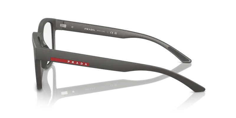 Prada Linea Rossa Uomo PS 05QV 16X1O1 Montature da vista Iniettato Grigio Trasparente Pillow Normale miniatura 3