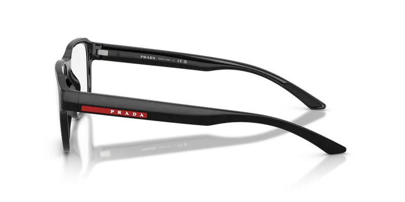 Prada Linea Rossa Uomo PS 05RV 1AB1O1 Montature da vista Iniettato Nero Trasparente Geometrica Normale miniatura 3