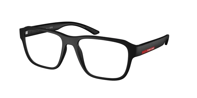 Prada Linea Rossa Uomo PS 05RV  DG01O1 Montature da vista Iniettato Nero Trasparente Geometrica Normale