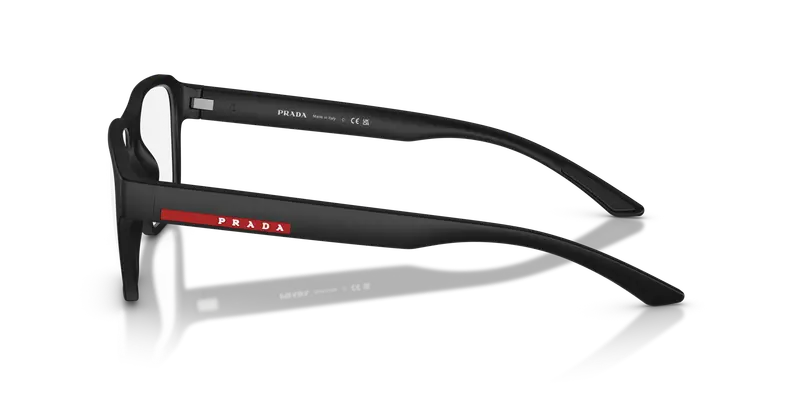 Prada Linea Rossa Uomo PS 05RV DG01O1 Montature da vista Iniettato Nero Trasparente Geometrica Normale miniatura 3