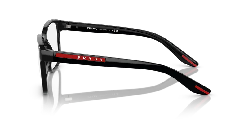 Prada Linea Rossa Uomo PS 06PV 1AB1O1 Montature da vista Nylon Nero Trasparente Pillow Normale miniatura 3