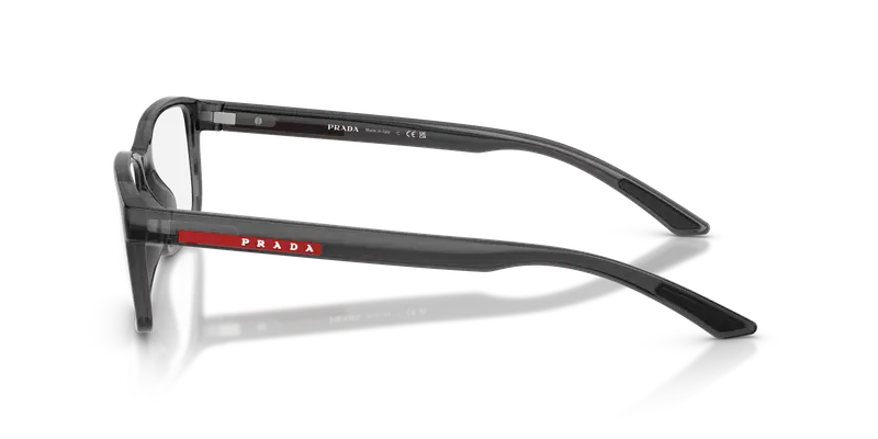 Prada Linea Rossa Uomo PS 06RV 01D1O1 Montature da vista Iniettato Grigio Trasparente Pillow Normale miniatura 3