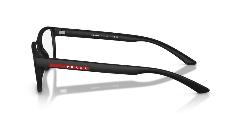 Prada Linea Rossa Uomo PS 06RV DG01O1 Montature da vista Iniettato Nero Trasparente Pillow Normale miniatura 3