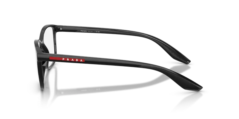 Prada Linea Rossa Uomo PS 07RV 1AB1O1 Montature da vista Iniettato Nero Trasparente Pillow Normale miniatura 3