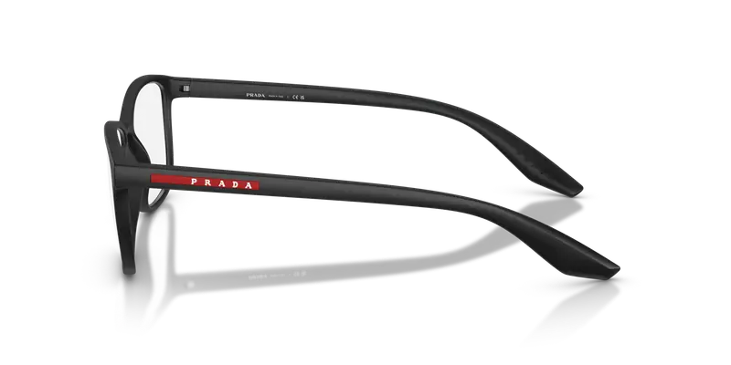 Prada Linea Rossa Uomo PS 07RV 1BO1O1 Montature da vista Iniettato Nero Trasparente Pillow Normale miniatura 3