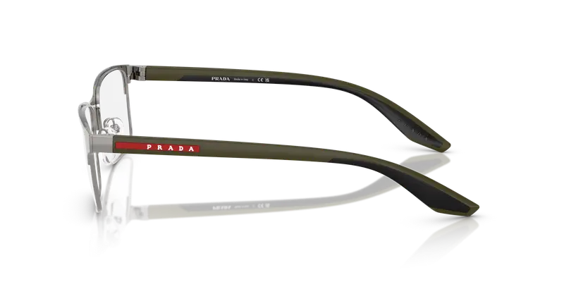Prada Linea Rossa Uomo PS 50PV 5AV1O1 Montature da vista Acciaio Grigio Trasparente Squadrata Normale miniatura 3