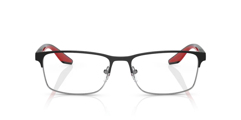 Prada Linea Rossa Uomo PS 50PV YDC1O1 Montature da vista Acciaio Nero Trasparente Squadrata Normale miniatura 2