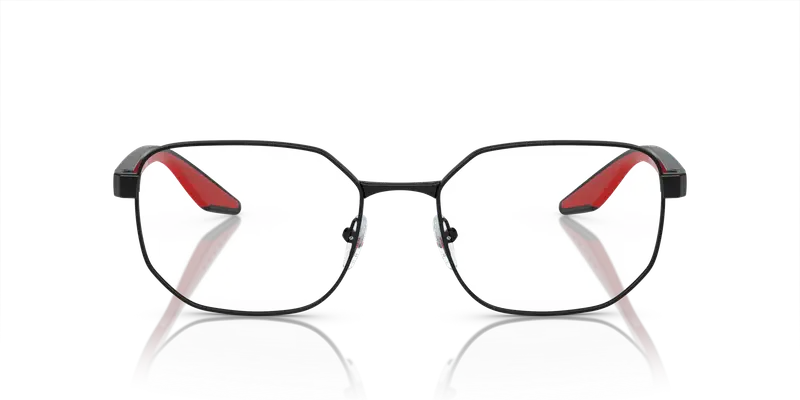 Prada Linea Rossa Uomo PS 50QV 1AB1O1 Montature da vista Metallo Nero Trasparente Geometrica Normale miniatura 2