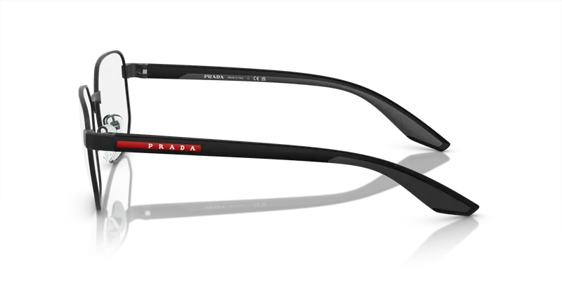 Prada Linea Rossa Uomo PS 50QV DG01O1 Montature da vista Metallo Nero Trasparente Geometrica Normale miniatura 3