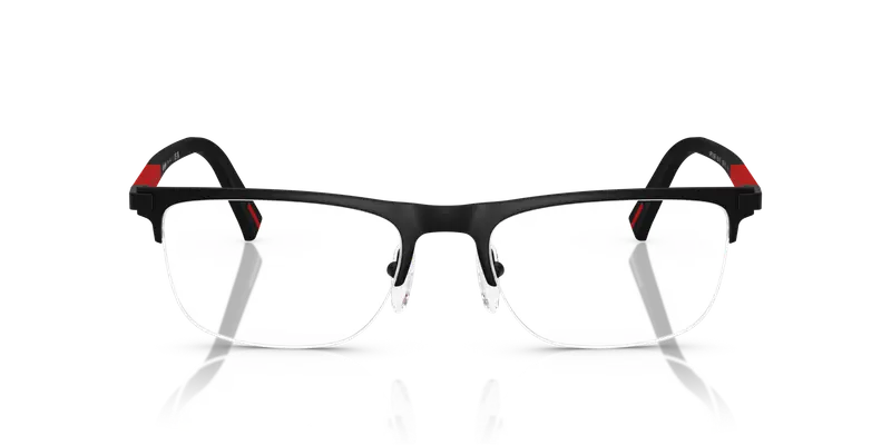 Prada Linea Rossa Uomo PS 50RV 1BO1O1 Montature da vista Metallo Nero Trasparente Pillow Normale miniatura 2