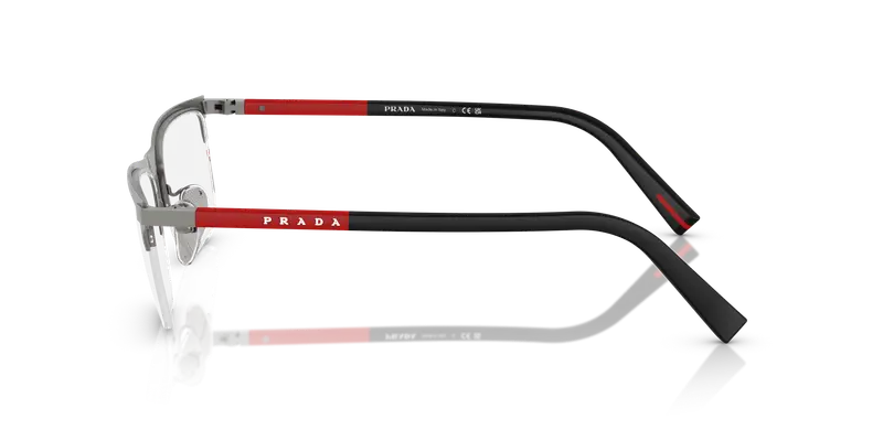 Prada Linea Rossa Uomo PS 50RV DHG1O1 Montature da vista Metallo Trasparente Pillow Normale miniatura 3