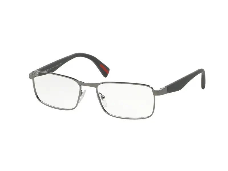 Prada Linea Rossa Uomo PS 51GV RUBBERMAX 5AV1O1 Montature da vista Metallo Canna di fucile  Squadrata