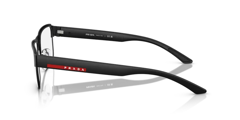 Prada Linea Rossa Uomo PS 51RV 07F1O1 Montature da vista Metallo Nero Trasparente Squadrata Normale miniatura 3
