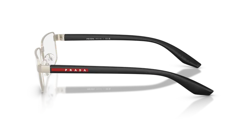 Prada Linea Rossa Uomo PS 52RV 18X1O1 Montature da vista Metallo Marrone Trasparente Squadrata Normale miniatura 3