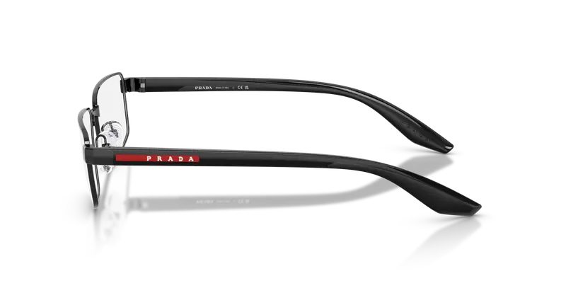 Prada Linea Rossa Uomo PS 52RV 1AB1O1 Montature da vista Metallo Nero Trasparente Squadrata Normale miniatura 3
