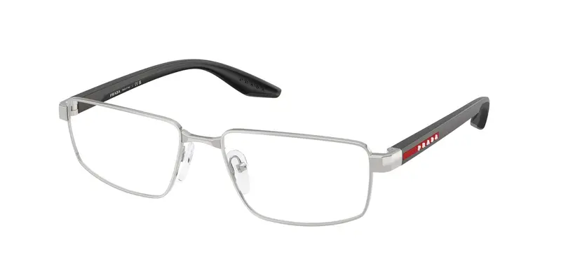 Prada Linea Rossa Uomo PS 52RV  1BC1O1 Montature da vista Metallo Argento Trasparente Squadrata Normale