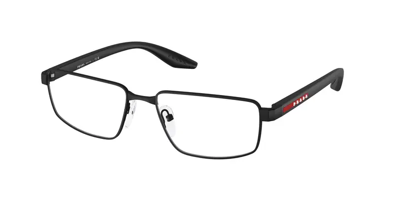 Prada Linea Rossa Uomo PS 52RV  DG01O1 Montature da vista Metallo Nero Trasparente Squadrata Normale
