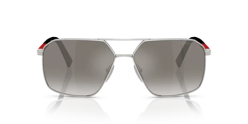 Prada Linea Rossa Occhiali da sole Uomo Argento 845047 miniatura 2