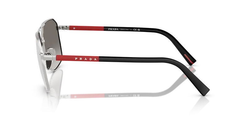 Prada Linea Rossa Occhiali da sole Uomo Argento 845047 miniatura 3