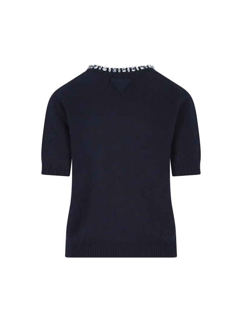 Maglia Girocollo In Lana E Cashmere BLU miniatura 2