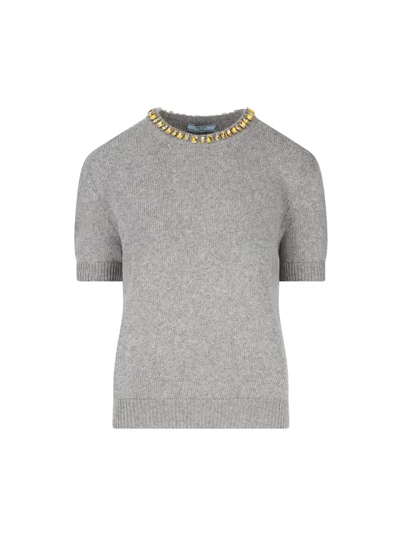 Maglia Girocollo In Lana E Cashmere GRIGIO