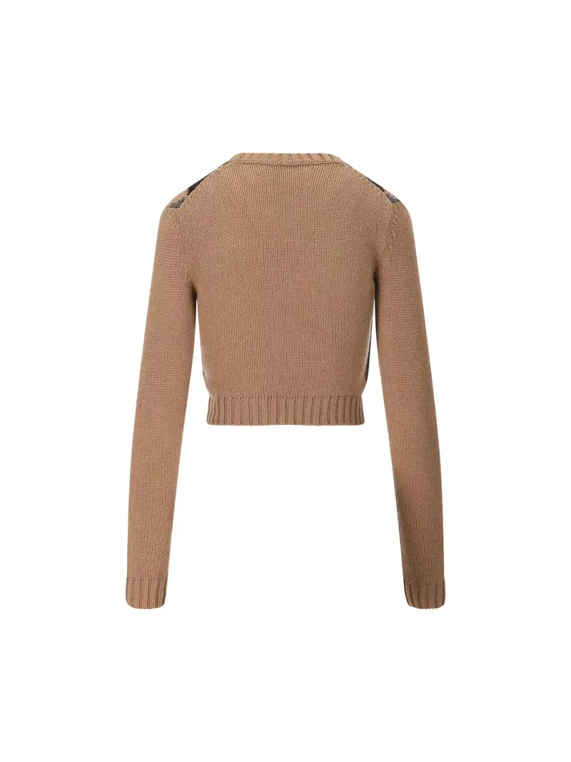 Maglia In Cashmere MARRONE miniatura 2