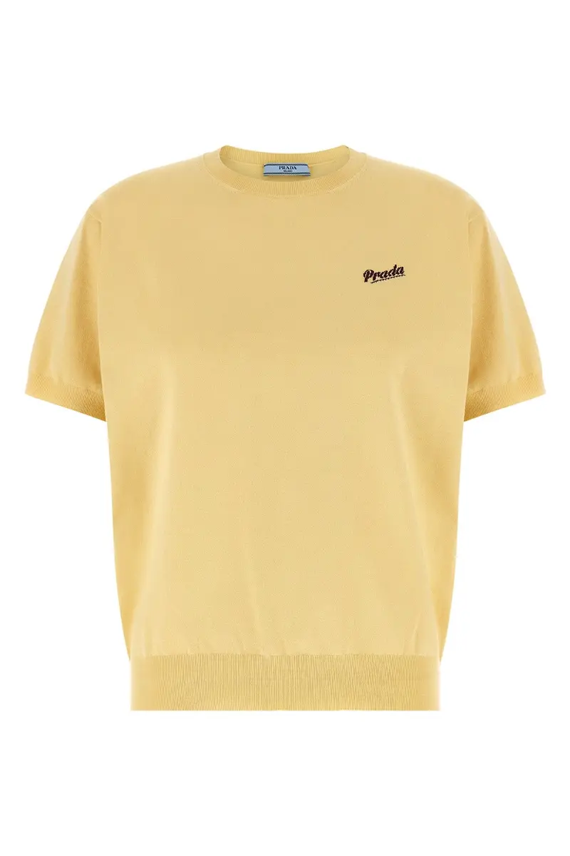 Maglia Intarsio Logo Giallo