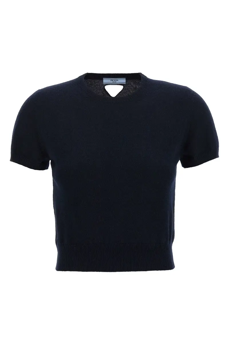 Maglia Logo Cut-Out Blu