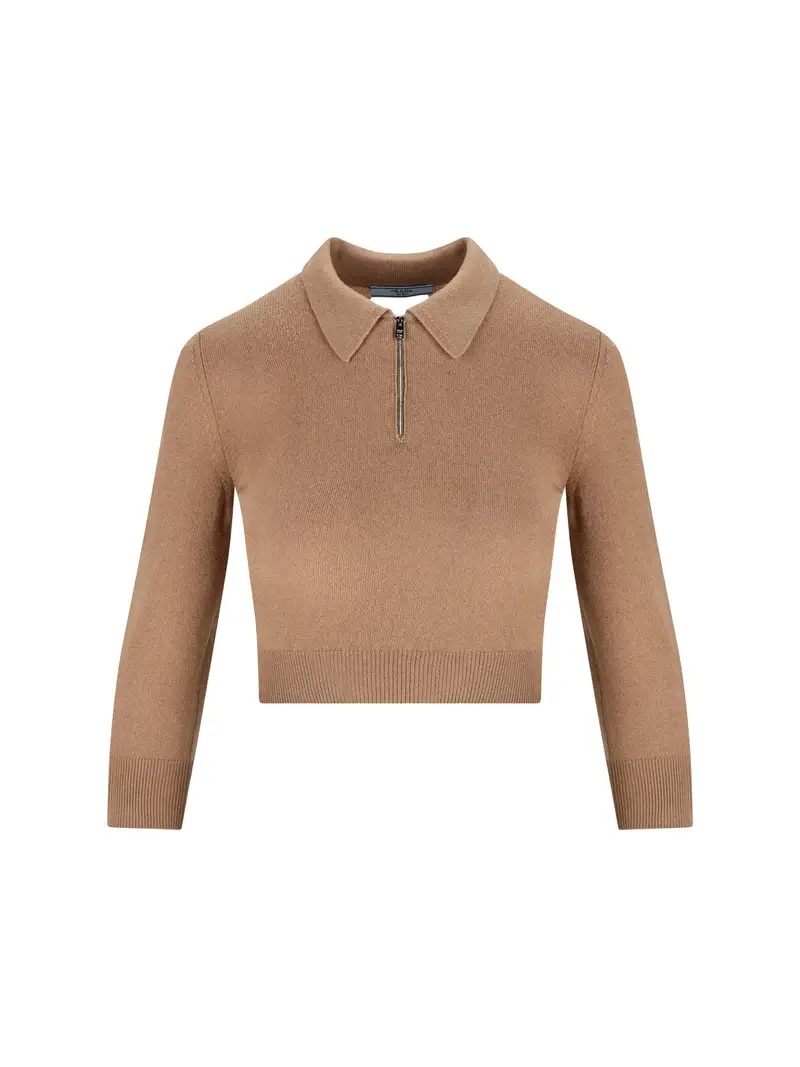 Maglia Polo In Cashmere MARRONE