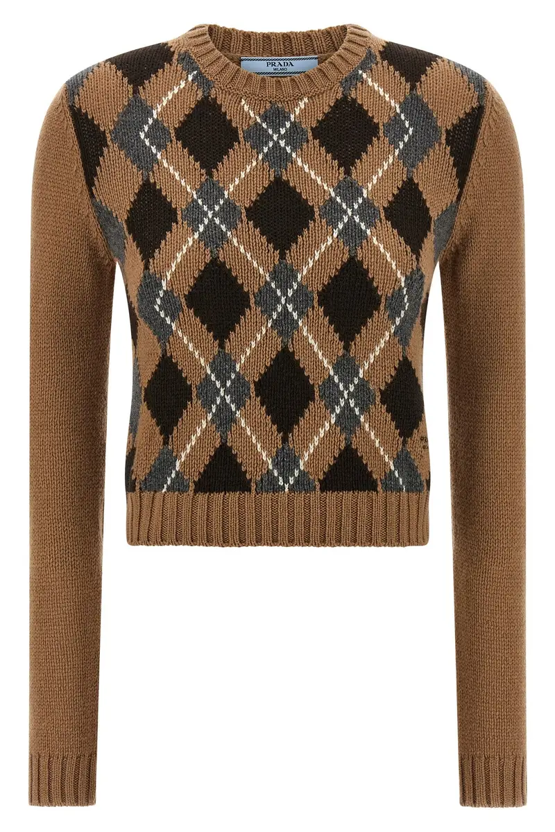 Maglione Argyle Marrone