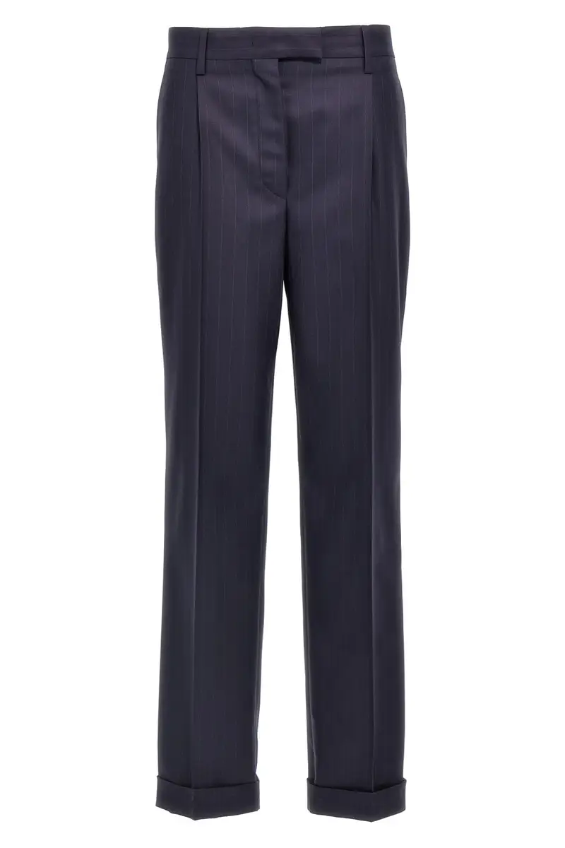 Pantalone Gessato Blu