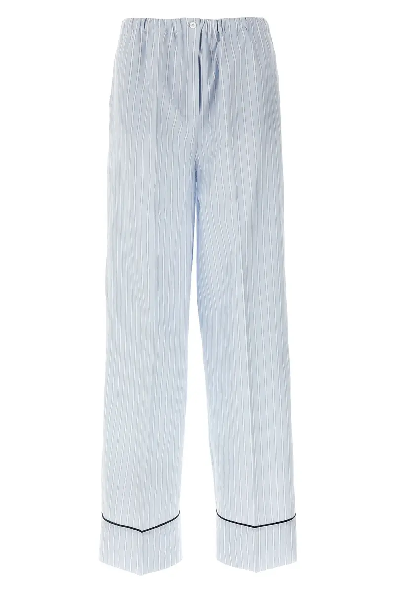 Pantaloni Righe Azzurro